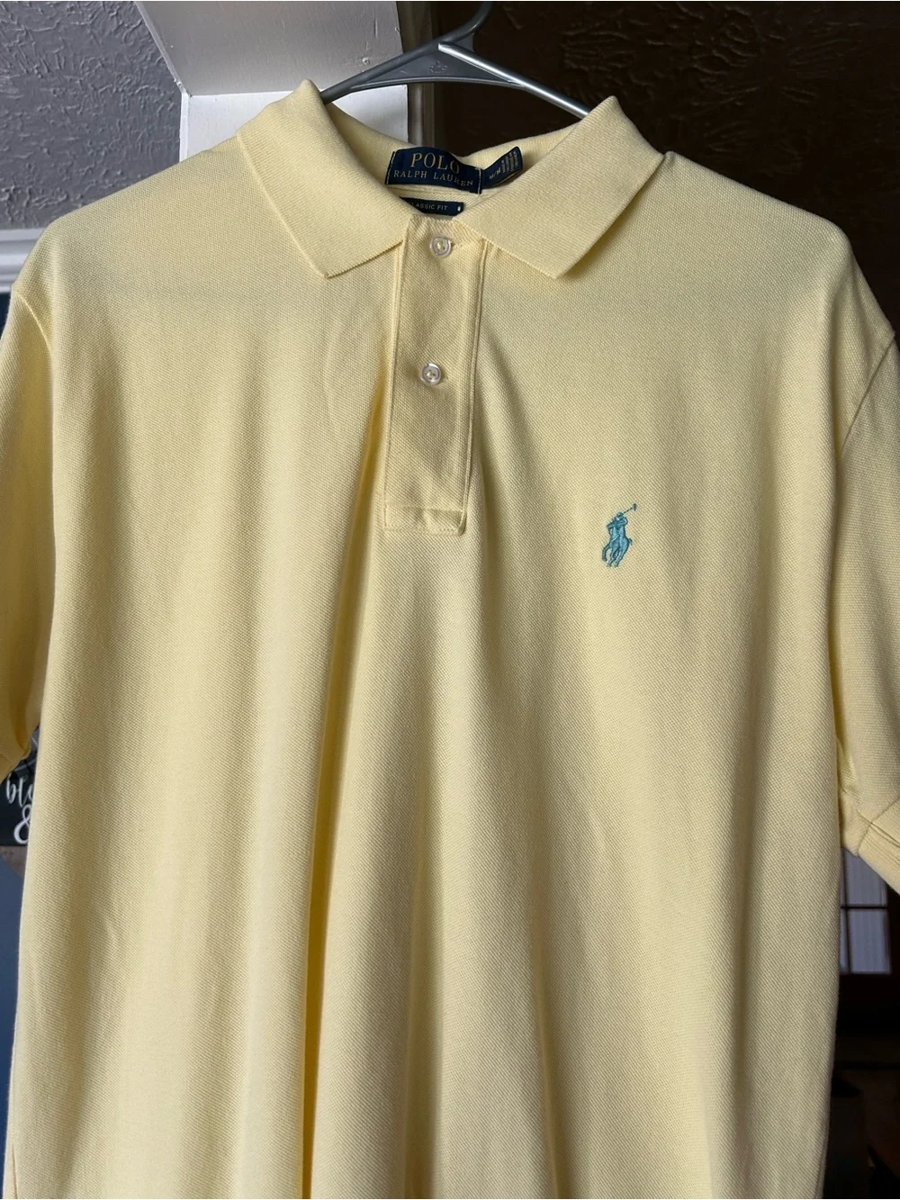Polo by Ralph Lauren Pale Yellow Polo with Aqua Pony